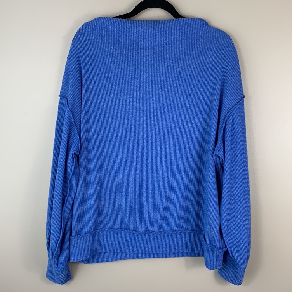 Free people main squeeze blue Hacci sweater sz xs - Picture 7 of 8